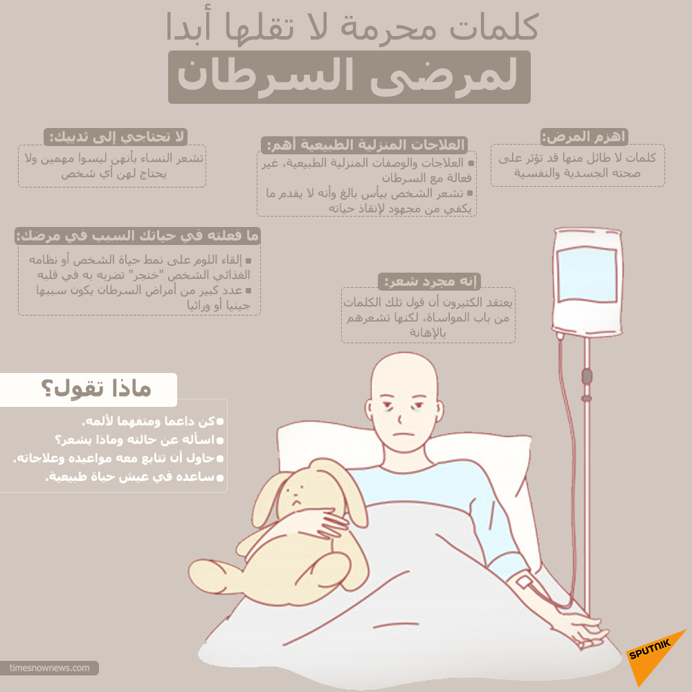 كلمات لا تقولها لمرضى السرطان أبدا  - سبوتنيك عربي