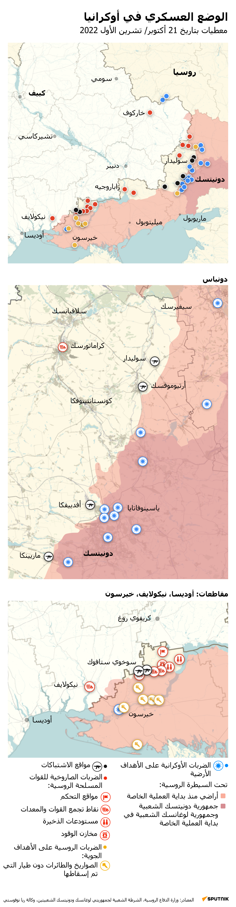 الوضع العسكري في أوكرانيا بتاريخ 21 أكتوبر 2022 - سبوتنيك عربي