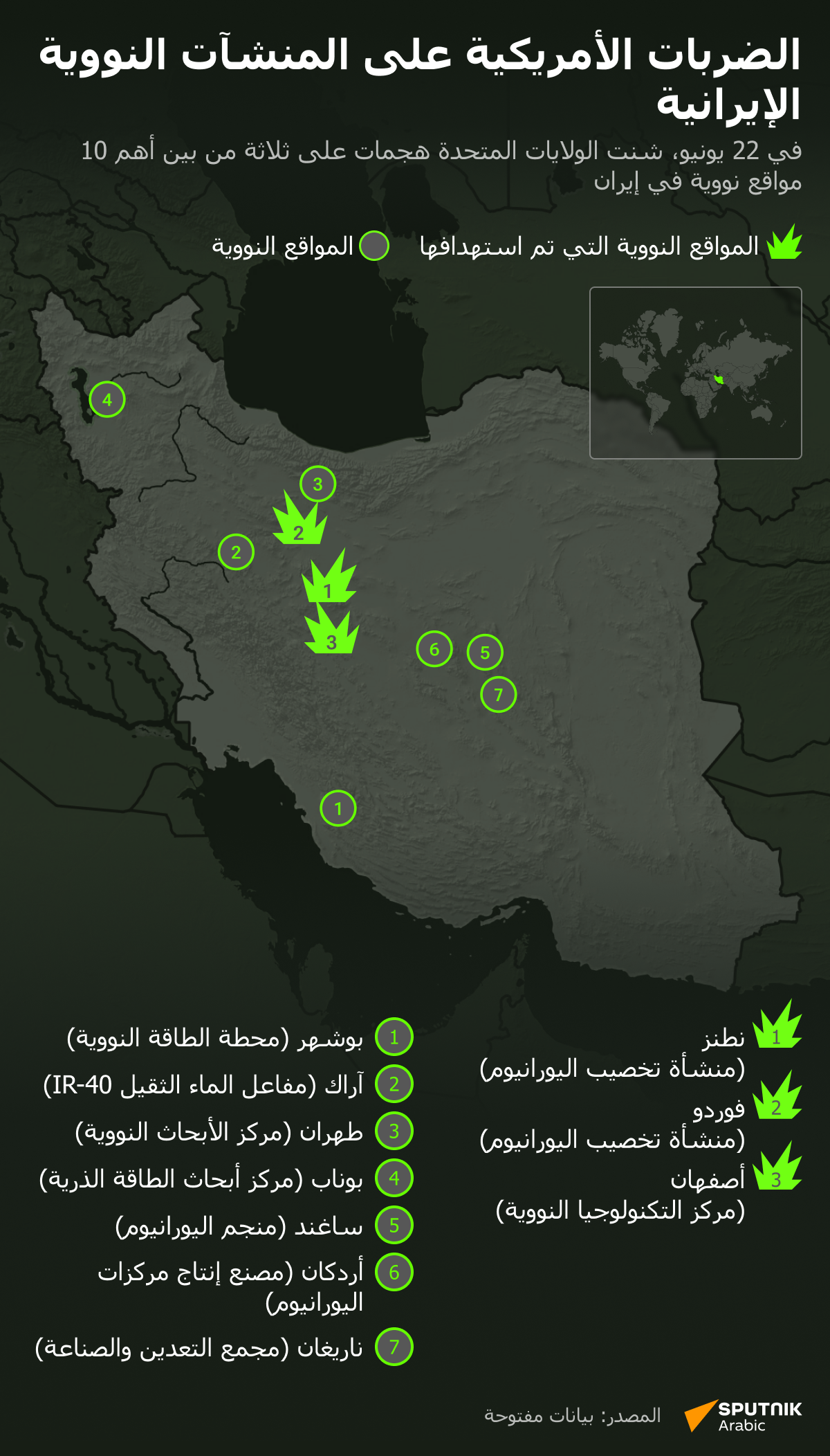الضربات الأمريكية على المنشآت النووية الإيرانية - سبوتنيك عربي