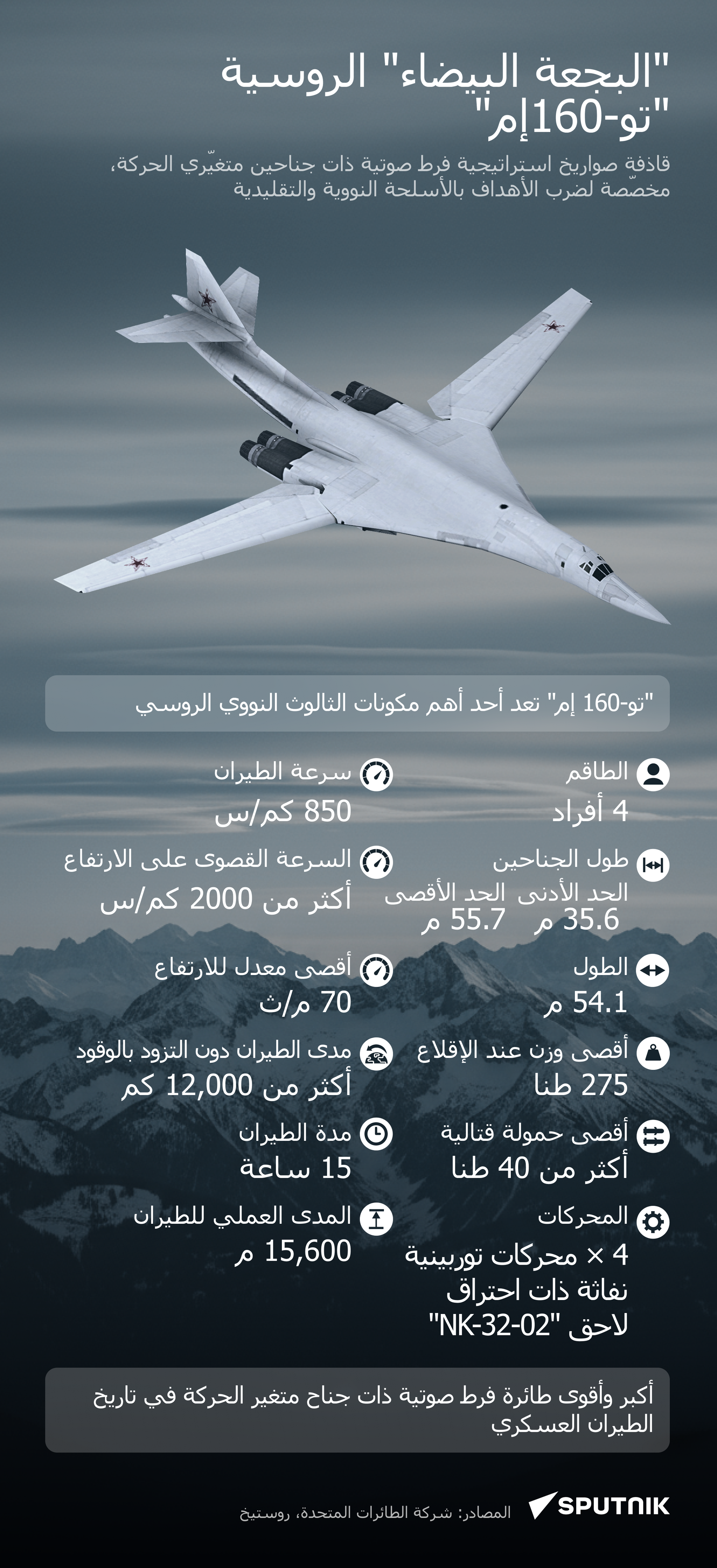 البجعة البيضاء الروسية تو 160 إم - سبوتنيك عربي