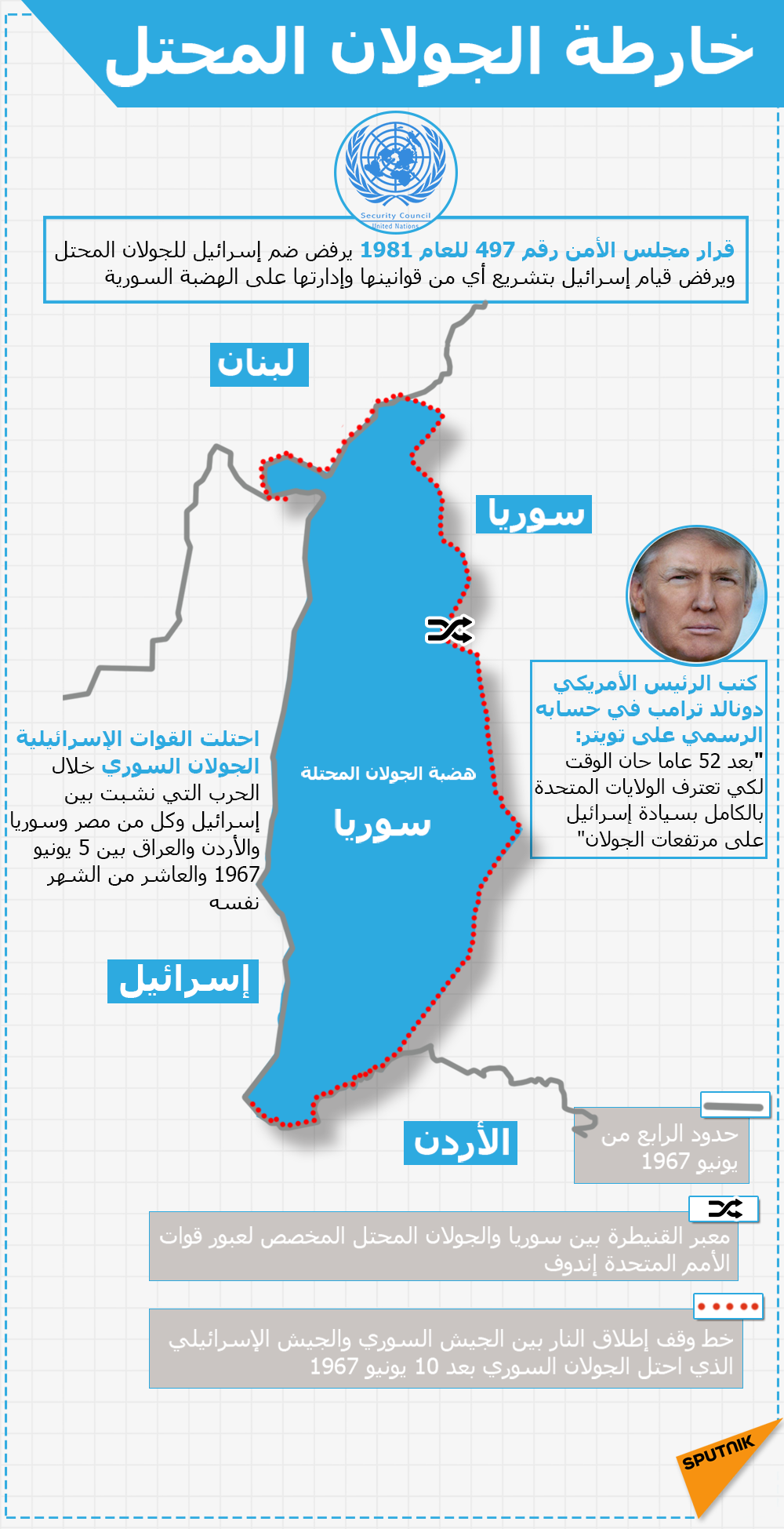 خارطة الجولان السوري المحتل - سبوتنيك عربي
