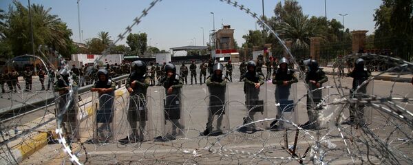 قوات الأمن العراقية في المنطقة الخضراء، بغداد، العراق يوليو 2020 - سبوتنيك عربي