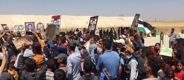 مظاهرات لإخراج الجيش الأمريكية في محافظة الحسكة السورية   - سبوتنيك عربي