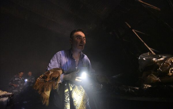 حريق سوق البزورية في العاصمة السورية دمشق  - سبوتنيك عربي