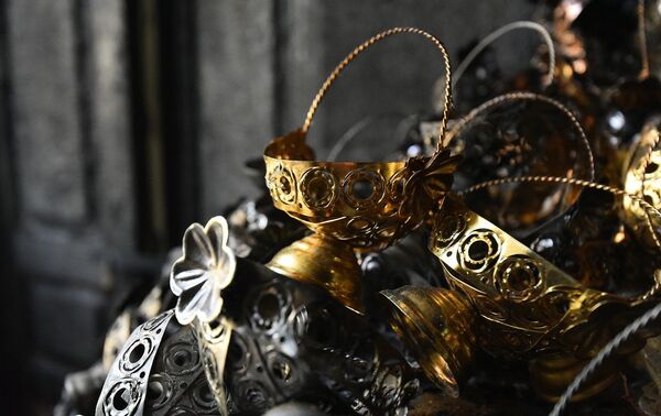 حريق سوق البزورية في العاصمة السورية دمشق  - سبوتنيك عربي