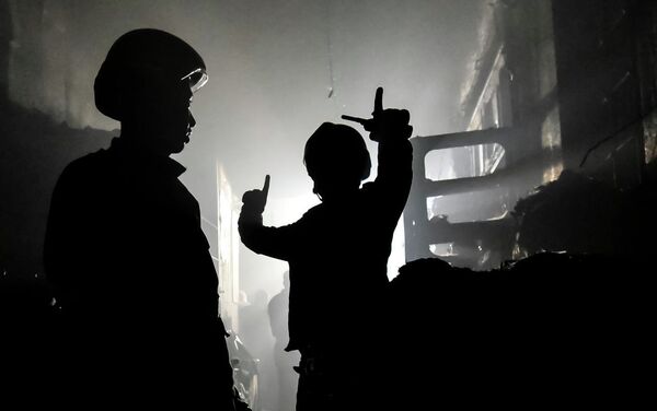 حريق سوق البزورية في العاصمة السورية دمشق  - سبوتنيك عربي