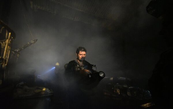  حريق سوق البزورية في العاصمة السورية دمشق  - سبوتنيك عربي