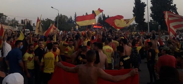 جماهير فريق تشرين بعد الفوز بلقب بطولة الدوري السوري لكرة القدم 2020 - سبوتنيك عربي