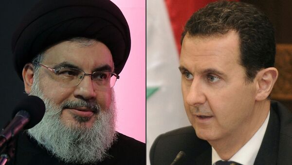 الرئيس السوري بشار الأسد، الأمين العام لحزب الله حسن نصر الله - سبوتنيك عربي