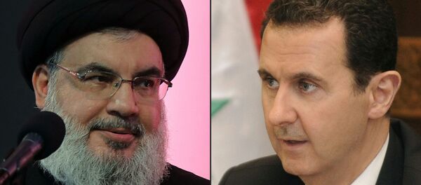 الرئيس السوري بشار الأسد، الأمين العام لحزب الله حسن نصر الله - سبوتنيك عربي