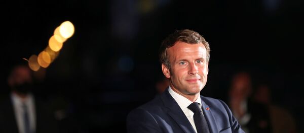 الرئيس الفرنسي إيمانويل ماكرون في بيروت، لبنان 6 أغسطس 2020 - سبوتنيك عربي