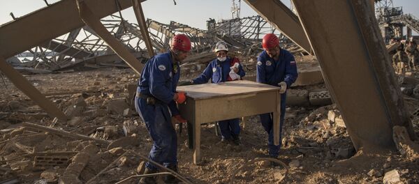 أفراد طاقم الإنقاذ التابع لوزارة الطوارئ الروسية في بيروت، لبنان 6 أغسطس/ آب 2020 أفراد طاقم الإنقاذ التابع لوزارة الطوارئ الروسية في بيروت، لبنان 6 أغسطس/ آب 2020 - سبوتنيك عربي