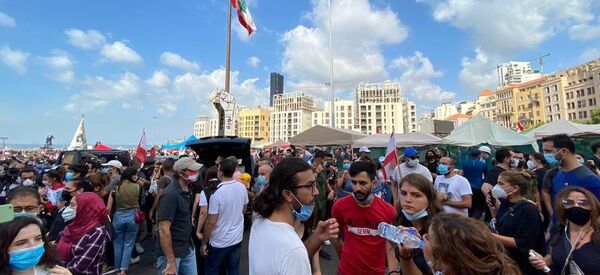 احتجاجات في لبنان على خلفية حادثة انفجار مرفأ بيروت - سبوتنيك عربي