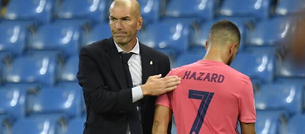 زيدان وهازارد من ماباراة ريال مدريد ومانشستر سيتي - سبوتنيك عربي