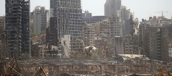 صورة تكشف الدمار الذي حل بمرفأ بيروت والمناطق المحيطة به بعد الانفجار - سبوتنيك عربي