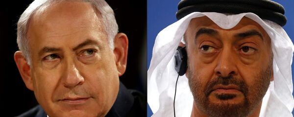 رئيس الوزراء الإسرائيلي بنيامين نتنياهو وولي عهد أبو ظبي الشيخ محمد بن زايد - سبوتنيك عربي