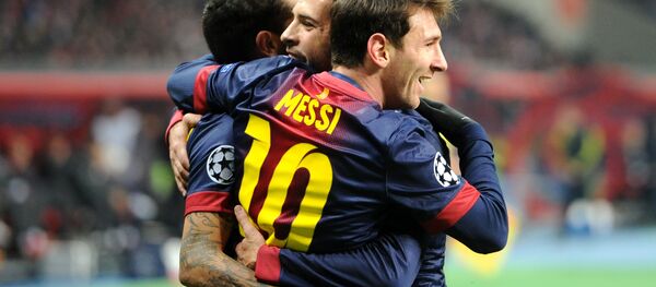 الأرجنتيني ليونيل ميسي، لاعب فريق نادي برشلونة في إسبانيا، 2012 - سبوتنيك عربي