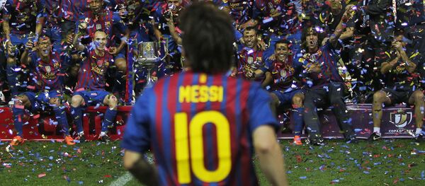 الأرجنتيني ليونيل ميسي، لاعب فريق نادي برشلونة في إسبانيا، 2012 - سبوتنيك عربي