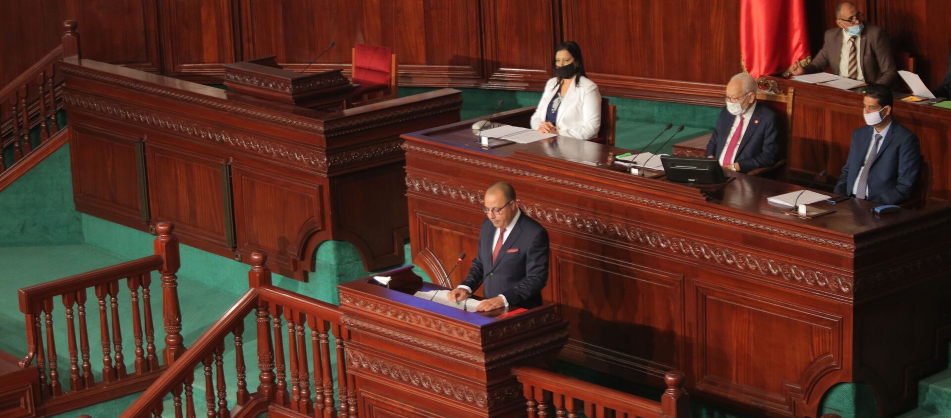 رئيس الحكومة التونسي المكلف هشام المشيشي أثناء خطابه في البرلمان التونسي، 1 سبتمبر/ أيلول 2020 - سبوتنيك عربي, 1920, 06.07.2021