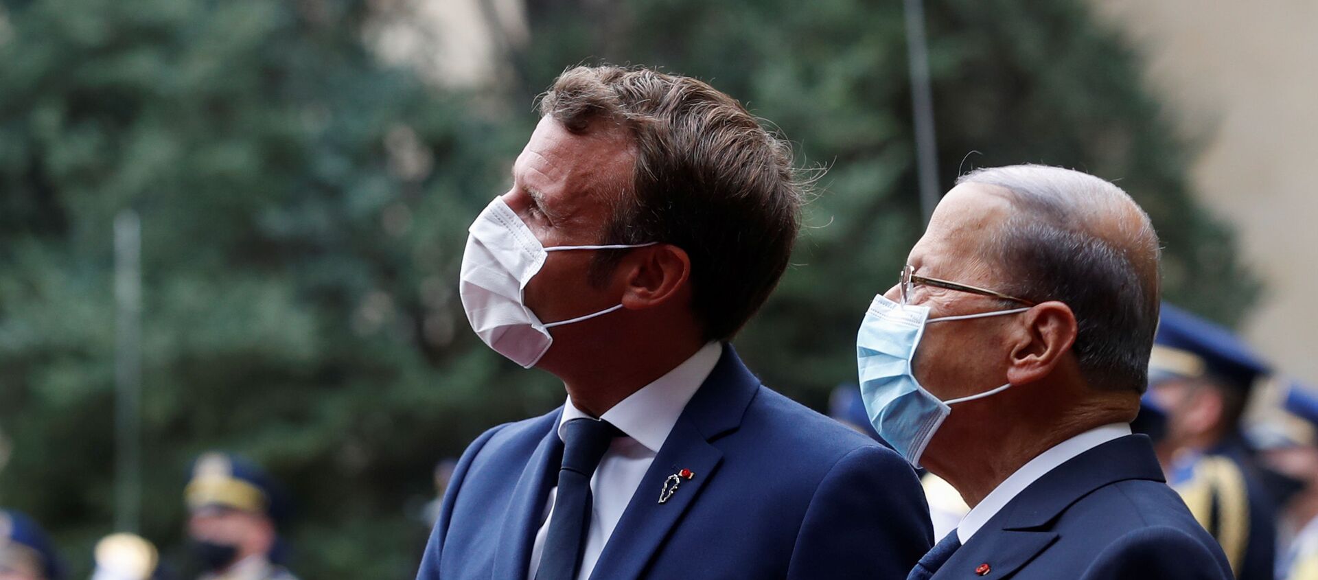 مراسم استقبال الرئيس الفرنسي إيمانويل ماكرون في بعبدا، لبنان 1 سبتمبر 2020 - سبوتنيك عربي, 1920, 22.03.2021