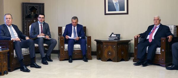 وزير الخارجية السوري وليد المعلم يلتقي مع وزير الخارجية الروسي سيرغي لافروف في دمشق، سوريا 7 سبتمبر 2020 - سبوتنيك عربي