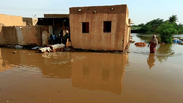 تداعيات فيضان مياه النيل الأزرق في منطقة أم درمان في السودان، 7 أغسطس 2020 - سبوتنيك عربي