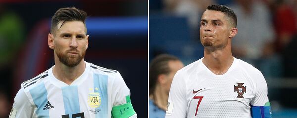 لاعبا كرة القدم ليونيل ميسي وكريستيانو رونالدو - سبوتنيك عربي