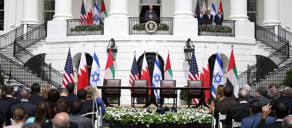 مراسم توقيع اتفاق السلام بين إسرائيل والإمارات والبحرين في واشنطن، الولايات المتحدة 15 سبتمبر 2020 - سبوتنيك عربي