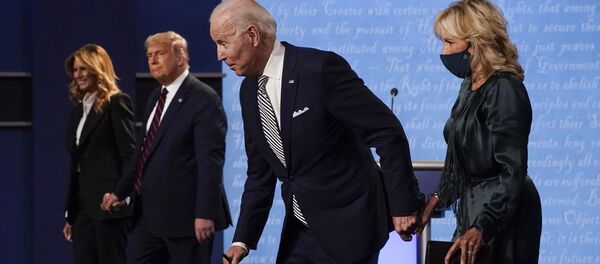 المناظرة الأولى بين مرشحي الرئاسة في الولايات المتحدة دونالد ترامب وجو بايدن - سبوتنيك عربي