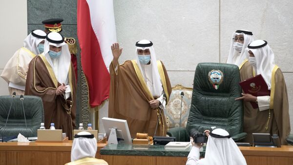 الشيخ نواف الأحمد القسم في مجلس الأمة الكويتي، الكويت  30 سبتمبر 2020 - سبوتنيك عربي