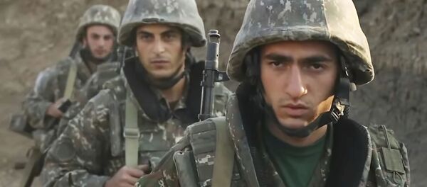 التصعيد العسكري بين أرمينيا و أذربيجان في منطقة ناغورني قره باغ (قرة باغ)، الجيش الأرمني، 29 سبتمبر 2020 - سبوتنيك عربي