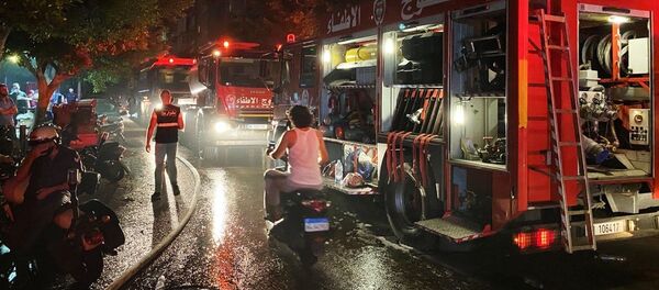 انفجار خزان للمازوت في الطريق الجديدة في بيروت، لبنان 12 أكتوبر 2020 - سبوتنيك عربي