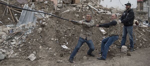 التصعيد العسكري في منطقة قره باغ بين أرمينيا وأذربيجان - ستيباناكيرت، 10 أكتوبر 2020 - سبوتنيك عربي