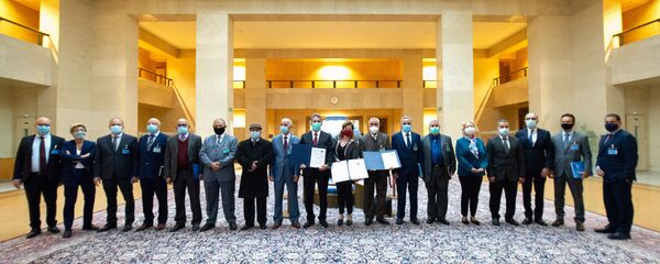 محادثات اللجنة العسكرية الليبية المشتركة (5+5)، يوم الاثنين الماضي، في مقر الأمم المتحدة في جنيف، سويسرا 23 أكتوبر 2020 - سبوتنيك عربي