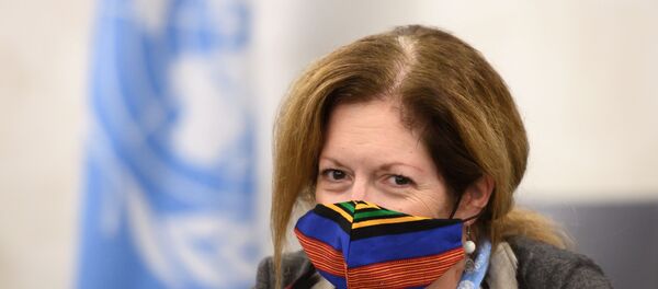 رئيسة بعثة الأمم المتحدة إلى ليبيا، ستيفاني ويليامس، محادثات اللجنة العسكرية الليبية المشتركة (5+5)، يوم الاثنين الماضي، في مقر الأمم المتحدة في جنيف، سويسرا 20 أكتوبر 2020 - سبوتنيك عربي