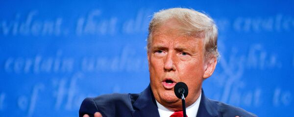 المنظارة الانتخابية بين المرشح الجمهوري الرئيس الحالي دونالد ترامب والمرشح الديمقراطي جو بايدن، الانتخابات الرئاسية، الولايات المتحدة الأمريكية 22 أكتوبر 2020 - سبوتنيك عربي