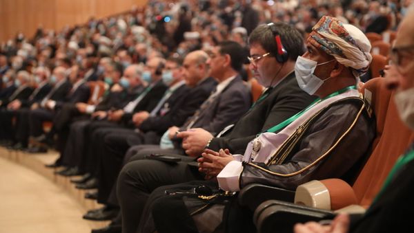 افتتاح مؤتمر عودة اللاجئين السوريين في قصر الأمويين في دمشق، سوريا 11 نوفمبر 2020 - سبوتنيك عربي