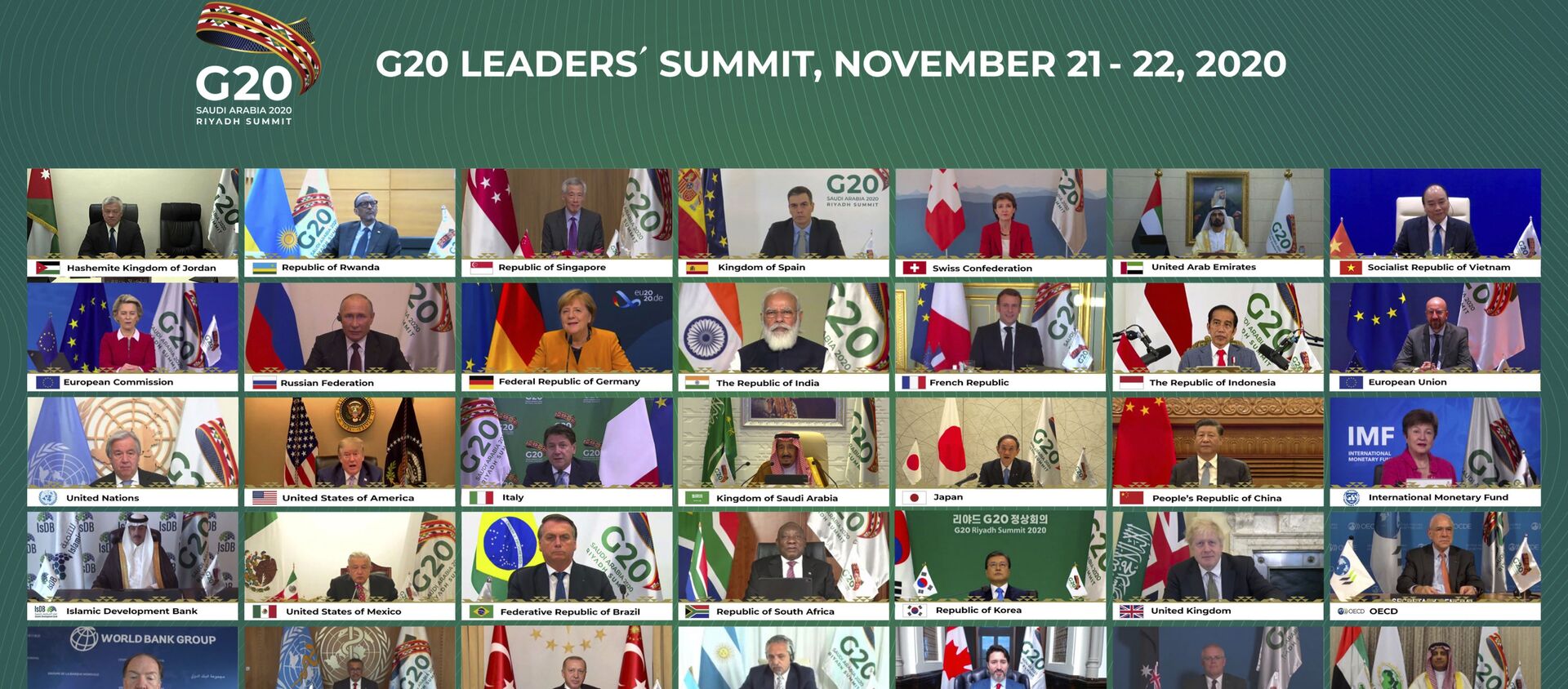 قمة مجموعة العشرين (مجموعة الـ 20) الرياض، السعودية 21 نوفمبر 2020 - سبوتنيك عربي, 1920, 12.10.2021