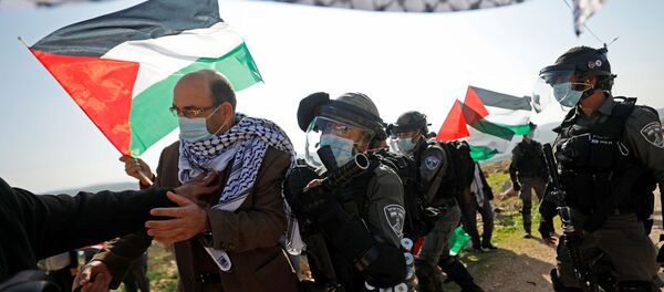 مظاهرات ضد عمليات الاستيطان في سلفيت، الضفة الغربية، فلسطين 3 ديسمبر 2020 - سبوتنيك عربي