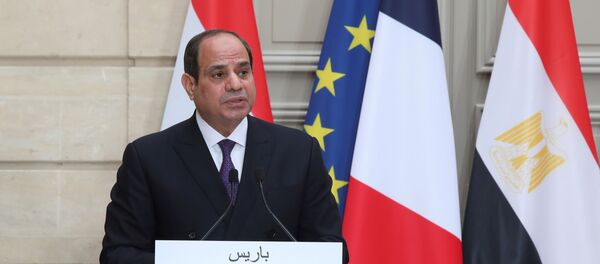  الرئيس الفرنسي، إيمانويل ماكرون والرئيس المصري عبدالفتاح السيسي في باريس، فرنسا 7 ديسمبر 2020 - سبوتنيك عربي