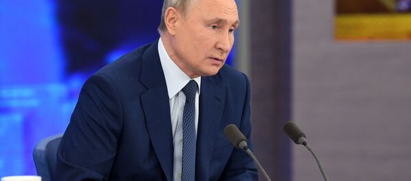 المؤتمر الصحفي الكبير للرئيس الروسي فلاديمير بوتين عبر الفيديو، 17 ديسمبر 2020 - سبوتنيك عربي