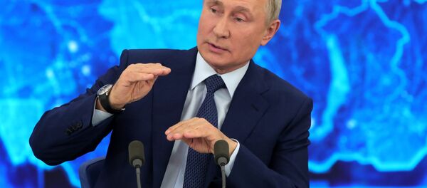 المؤتمر الصحفي الكبير للرئيس الروسي فلاديمير بوتين عبر الفيديو، 17 ديسمبر 2020 - سبوتنيك عربي