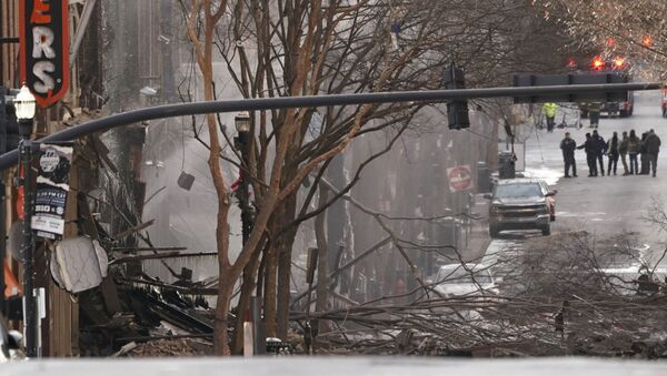 انفجار وسط مدينة ناشفيل، الولايات المتحدة الأمريكية 25 ديسمبر 2020 - سبوتنيك عربي