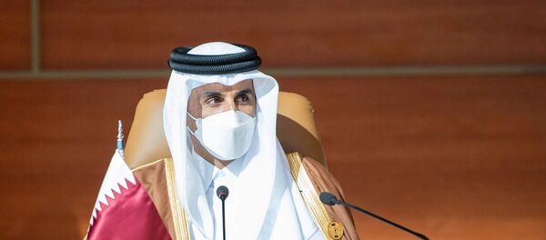 أمير قطر، الشيخ تميم بن حمد آل ثاني، يحضر القمة الـ41 لمجلس التعاون الخليجي في العلا، المملكة العربية السعودية ، 5 يناير/ كانون الثاني 2021 - سبوتنيك عربي