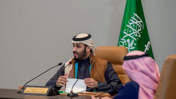 ولي العهد السعودي، الأمير محمد بن سلمان، خلال اجتماع مجلس إدارة صندوق الاستثمارات العامة السعودي - سبوتنيك عربي