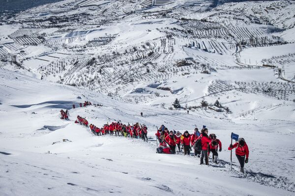 المناطق الجبلية في بلودان، في دمشق، سوريا، 22 يناير2021 - سبوتنيك عربي