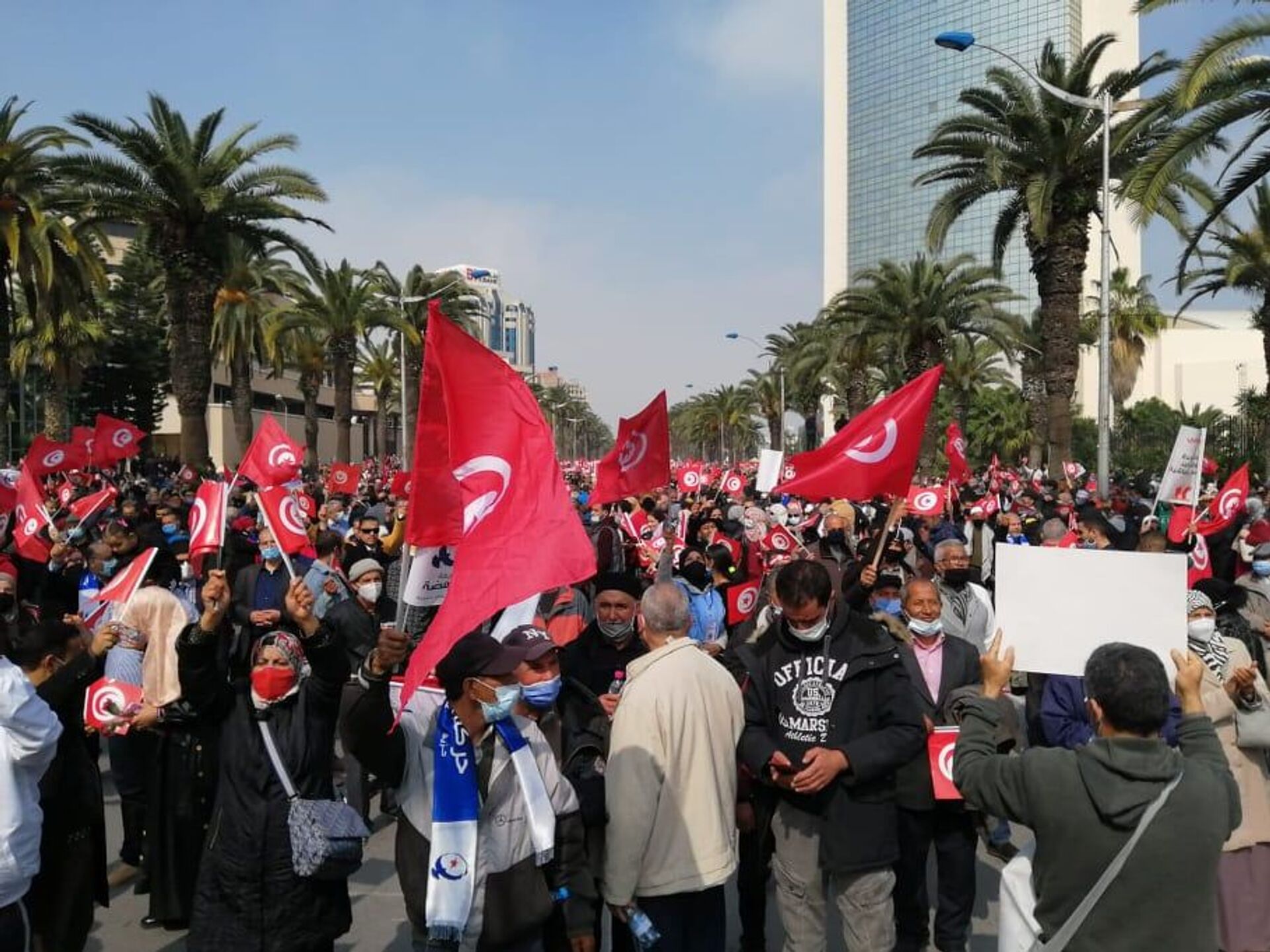 تونس... مسيرة حاشدة لأنصار حركة النهضة في شارع الحبيب بورقيبة... صور وفيديو تونس... مسيرة حاشدة لأنصار حركة النهضة في شارع الحبيب بورقيبة... صور وفيديو - سبوتنيك عربي, 1920, 27.02.2021