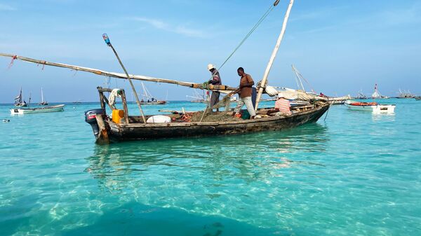 صيادون على متن قارب قبالة جزيرة زنجبار، تنزانيا 18 فبراير 2021 - سبوتنيك عربي