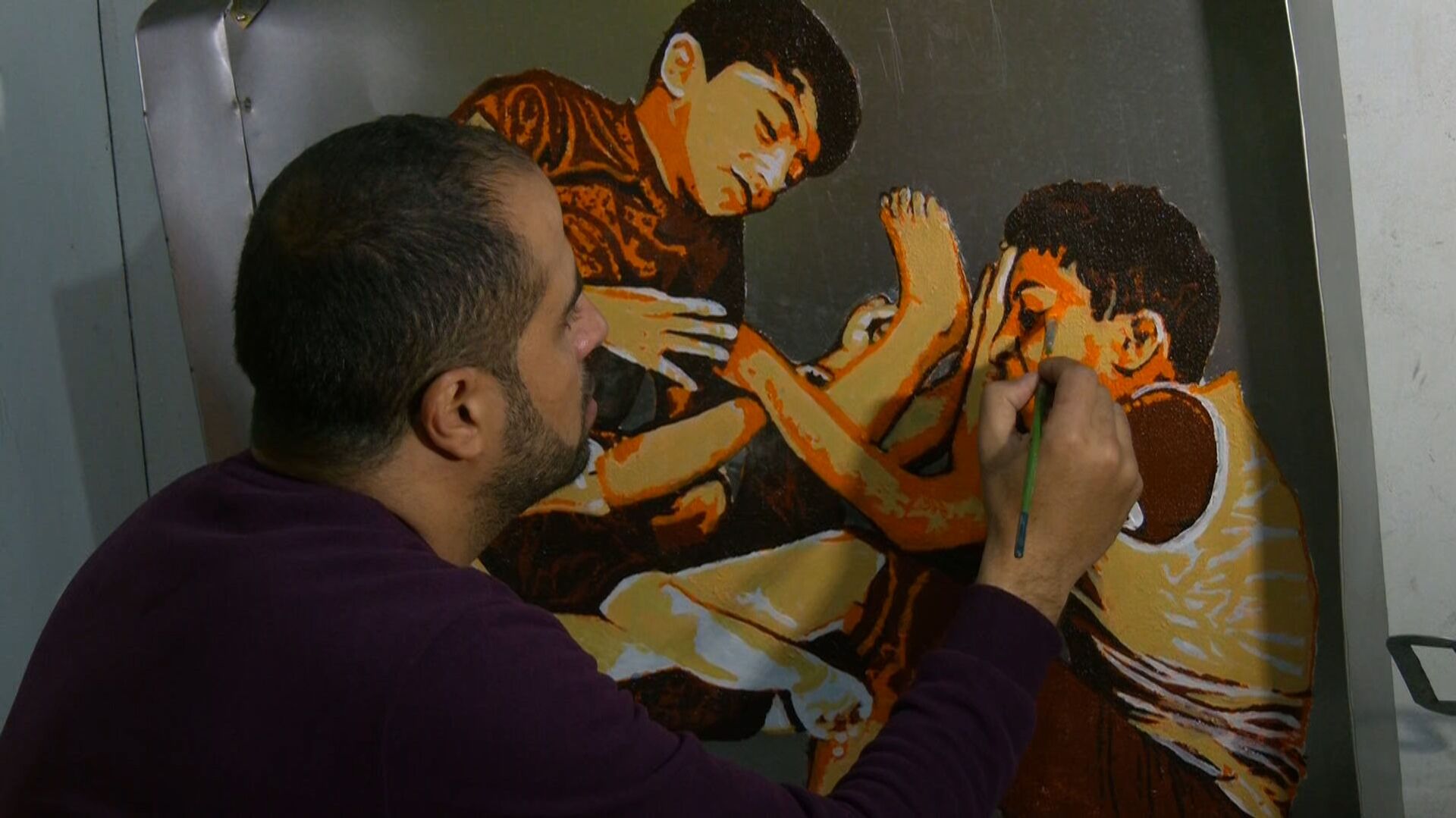 فلسطيني يبدع برسم معاناة اللجوء والحصار داخل علب السردين... فيديو وصور - سبوتنيك عربي, 1920, 22.03.2021