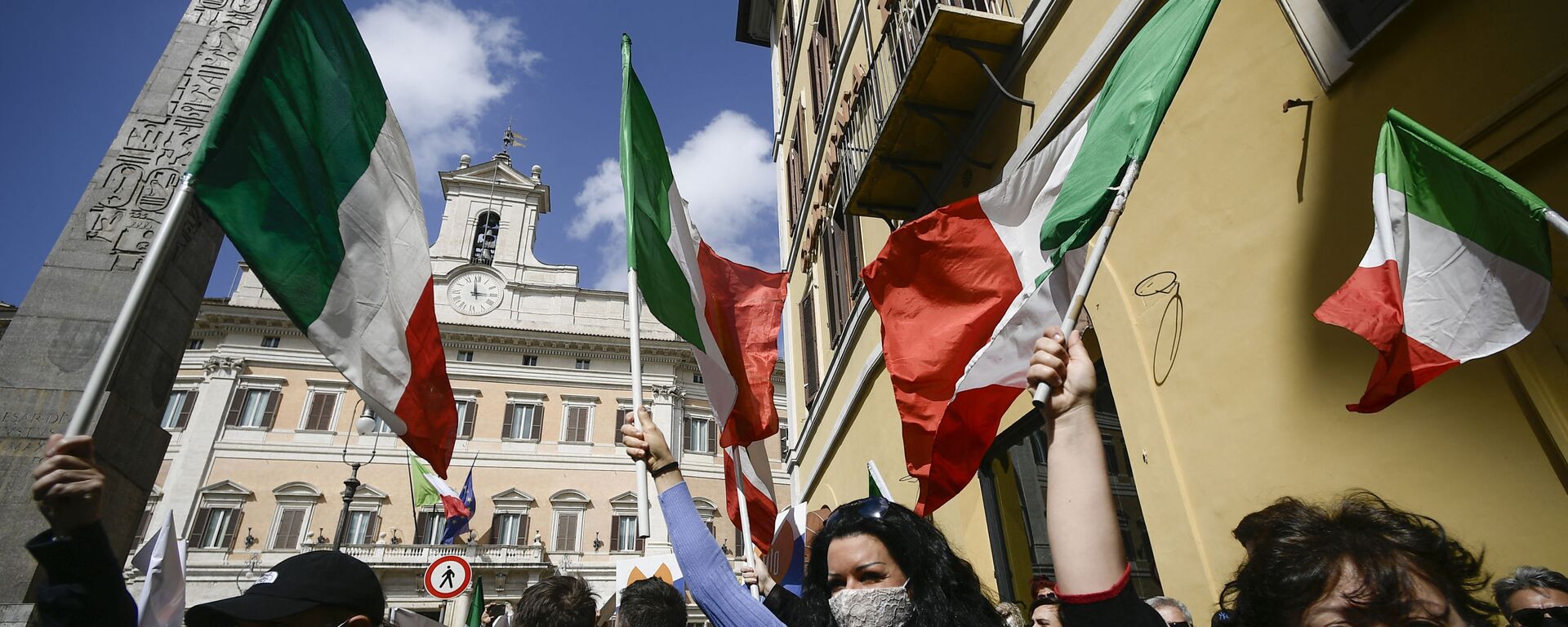 احتجاجات أصحاب المطاعم ورجال أعمال في روما، إيطاليا 6 أبريل 2021 - سبوتنيك عربي, 1920, 15.02.2023